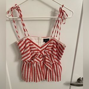 Bardot red and white stripped tank